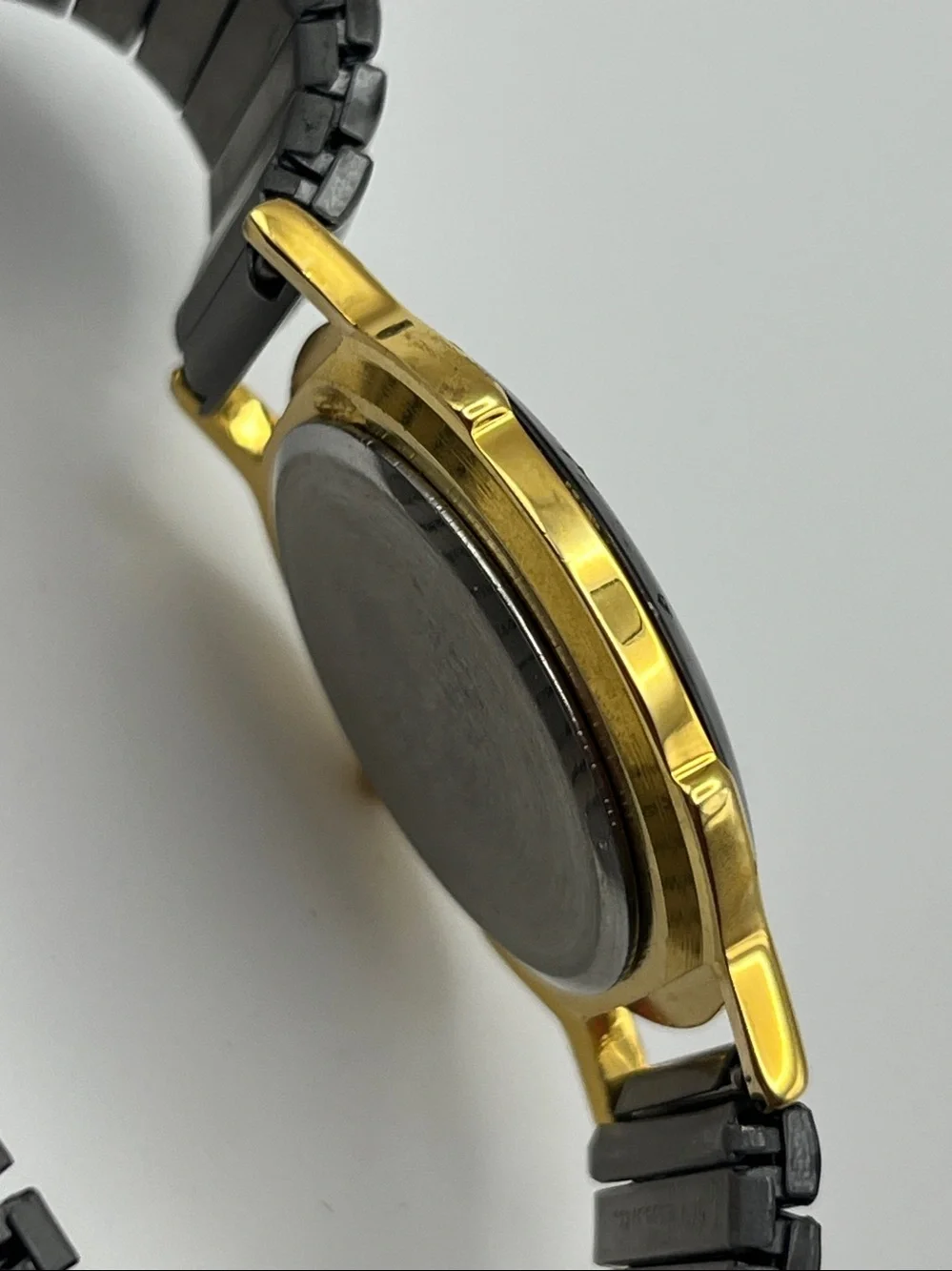 Michelle Louise Black and Gold Marble-Effect Women’s Quartz Watch